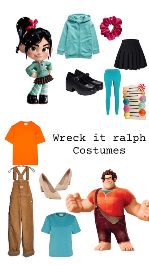 Wreck It Ralph Group Costume, Wreck It Ralph Disneybound, Wreck It Ralph Halloween Costume, Wreck It Ralph Halloween, Wreck It Ralph Costume, Wreck It Ralph, Group Costumes, Couples Costumes, Halloween Costumes