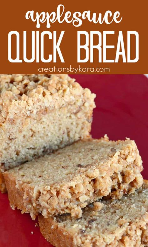 Cooking With Applesauce, Applesauce Quick Bread, Applesauce Bread Recipe, Recipe Using Applesauce, Canned Applesauce, Applesauce Bread, Restless Chipotle, Apple Bread Recipe, Quick Bread Recipe