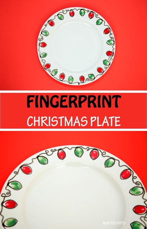 Hand Made Christmas Plates, Diy Plate Gift From Kids, Kid Christmas Plate Diy, Diy Handprint Plate Christmas, Keepsake Plates Diy, Christmas Plate Crafts For Kids, Diy Plates Decorating For Kids, Cookie Plates For Santa Diy, Holiday Plates Diy Kids