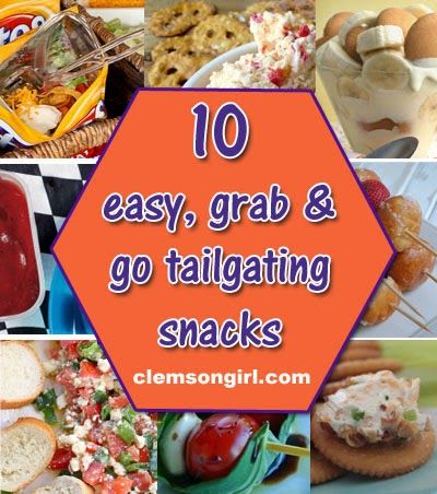 Clemson Girl - 10 easy, grab and go tailgate snack ideas when you do not have time or are on the go. Tailgating Cold Food Ideas, Grab And Go Potluck Ideas, Easy Tailgating Snacks, Tailgate Snack Ideas, College Tailgate Food, Msu Tailgate, Easy Tailgate Snacks, Tailgating Appetizers, Clemson Party