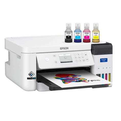 PRICES MAY VARY. 𝗔𝘀𝘁𝗼𝘂𝗻𝗱𝗶𝗻𝗴 𝗣𝗿𝗶𝗻𝘁 𝗤𝘂𝗮𝗹𝗶𝘁𝘆: Epson's Surecolor F170 Sublimation printer boasts the PrecisionCore printhead which offers Precision Droplet Control for the most outstanding image clarity on the market. Included in the printer bundle: full set of Epson sublimation ink, user guide, AC power cable, thermal tape, 8.5" x 11" & 8.5" x 14" paper. 𝗚𝗲𝗻𝘂𝗶𝗻𝗲 𝗘𝗽𝘀𝗼𝗻 𝗗𝘆𝗲-𝗦𝘂𝗯𝗹𝗶𝗺𝗮𝘁𝗶𝗼𝗻 𝗜𝗻𝗸 𝗧𝗲𝗰𝗵𝗻𝗼𝗹𝗼𝗴𝘆: Epson ink is well-known for its consist Tshirt Printing Business, Best Printers, Tshirt Printing, Sustainable Textiles, Sublimation Printer, Sublimation Ink, Printing Business, User Guide, Ac Power