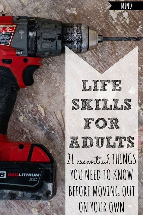 Ready to move out on your own? Or send your kids out into the world? Here are the life skills for adults you NEED for a safer, cheaper, smarter, smoother transition. | for teens | teen | young adult | activities | move out of parents house | checklist | tips | money | budget | apartments | first time | truths | home | articles Move Out Of Parents House, Life Skills For Adults, Adult Activities, Life Skills Kids, House Checklist, Life Skills Lessons, Teaching Life Skills, Money Budget, Living Skills