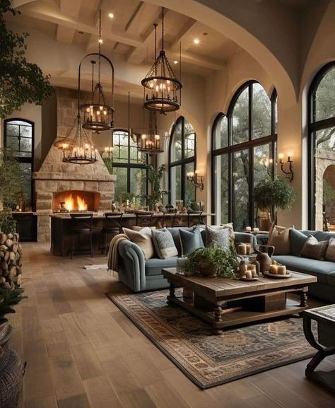 House Inside Aesthetic, Texas Houses Interior, Luxury Lodge Interiors, Mountain Lodge Interior, Dream Kitchen Design Luxury, Inside Aesthetic, Mountain House Interior, Mountain Castle, Lodge Style Home