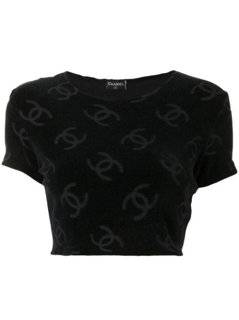 Pre-Owned CHANEL for Women - FARFETCH Chanel Crop Top, Png Clothes, Chanel Top, Fotografi Digital, Mode Zara, Chanel Outfit, Outfit Png, Cc Logo, Stage Outfits