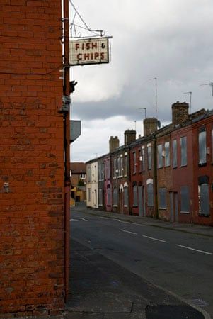 Martin Parr's British Cities: Manchester Manchester City Aesthetic, Manchester Aesthetic, Fish And Chips Shop, Manchester Street, British Aesthetic, Council Estate, Manchester City Wallpaper, England Aesthetic, Martin Parr