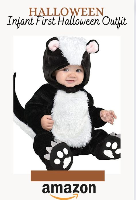 Suit Yourself Little Stinker Skunk Costume for Babies, Includes a Soft Jumpsuit, a Hood, and Booties Unique Baby Halloween Costumes, Costume Ideas For Siblings, Skunk Costume, Lamb Costume, Baby Boy Halloween, Halloween 11, Clever Halloween Costumes