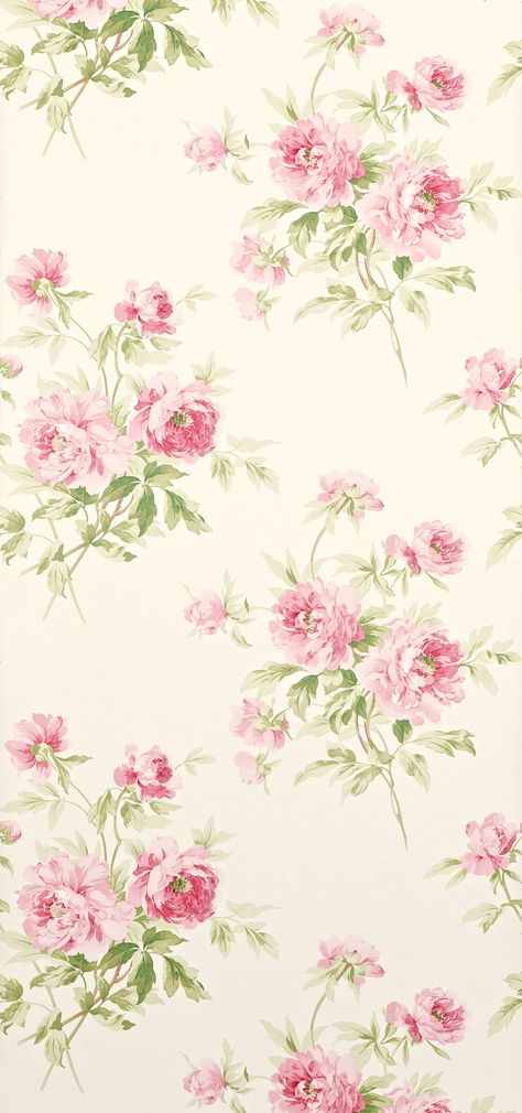 Sanderson Adele wallpaper, Shown here in rose and cream. Loose bouquets of abundant peonies are displayed on this wide-width wallpaper - a faithful reproduction of a late 19th century French design, retaining the delicate transparency of the original.Extra wide roll. Peonies Wallpaper Iphone, Pink Wallpaper Floral, French Floral Pattern, Adele Wallpaper, Peonies Wallpaper, Wallpaper Cream, Width Wallpaper, Pink Wallpaper Desktop, Floral Print Wallpaper