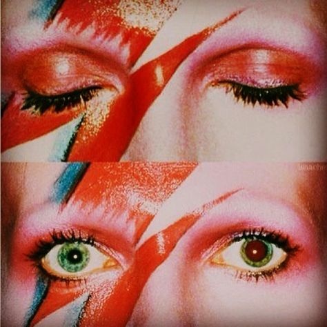 David Bowie~Aladdin Sane Ziggy Stardust, David Bowie, Stardust, Makeup, Green, Make Up