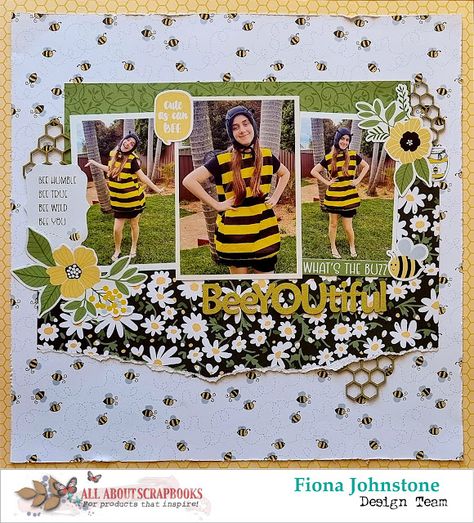 Echo Park Bee Happy, Scrapbooks Design, Bee Paper, Cute Layout, Scrapbook Pages Ideas, Album Tutorial, Facebook Layout, Team Inspiration, Mini Album Tutorial