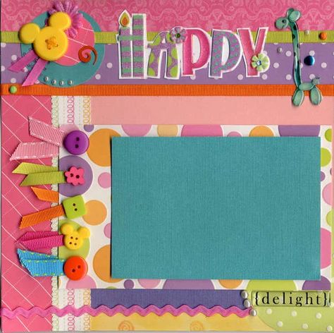 Birthday Scrapbook Layouts, Birthday Scrapbook Pages, Baby Scrapbook Pages, Disney Scrapbook Pages, Images Disney, Social Thinking, Scrapbook Layout Sketches, Birthday Scrapbook