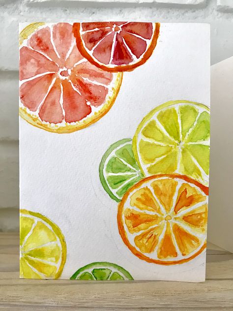 Watercolor Easy, Fruit Art Drawings, Drawing Scenery, Fruits Drawing, Watercolor Paintings For Beginners, Watercolor Fruit, Colour Painting, Painting Easy, Watercolor Paintings Easy