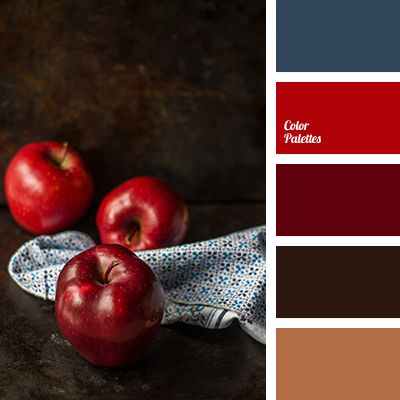 apple red color, autumn shades, blue-gray, brown, brown and wine color, burgundy color, chocolate color, dark red, pomegranate color, reddish brown, saturated autumn tones, wine colour. Blue Color Pallet, In Color Balance, Colour Coordination, Color Palette Ideas, Wall Living Room, Orange Color Palettes, Brown Color Schemes, Color Palette Challenge, Red Colour Palette