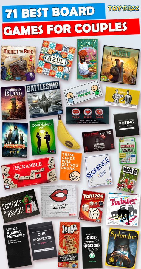 71 Most Awesome Board Games for Couples Couples Board Games, Couple Board Games, Board Games Night, Card Games For Two, Drinking Board Games, Board Games For Two, Best Board Games, Board Games For Couples, Board Game Party