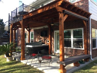 Steiner Ranch Second Story Deck and Pergola Combo with Spiral Staircase 2nd Story Deck, Patio Trellis, Iron Pergola, Wisteria Pergola, Patio Images, Second Story Deck, White Pergola, Indian Lake, Covered Patios