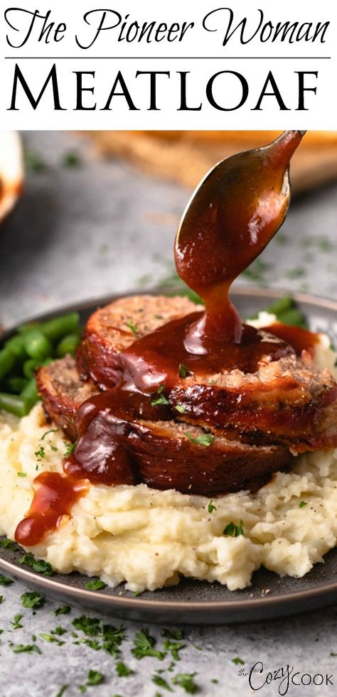 This easy Pioneer Woman Meatloaf Recipe is the best you'll ever try! The entire loaf is wrapped in bacon and baked to perfection, and it freezes well for future meals! | The Cozy Cook | #Meatloaf #ThePioneerWoman #Dinner #Mealprep #Beef Quick Meatloaf Recipes, Meatloaf Recipes Healthy, Meatloaf Recipes Pioneer Woman, Pioneer Woman Meatloaf, Cozy Cook, Meatloaf Dinner, Classic Meatloaf Recipe, Good Meatloaf Recipe, Classic Meatloaf