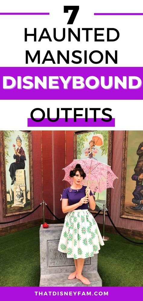 haunted mansion disneybound outfit ideas Disneybound Costumes Halloween, Disney 90s Cartoons, Disneybound Outfits Villains, Madame Leota Disneybound, Haunted Mansion Costumes Diy, Sally Slater Haunted Mansion Costume, Haunted Mansion Tightrope Walker Costume, Haunted Mansion Disney Outfit, Disney Bounding Haunted Mansion