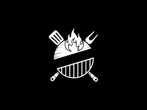 A black and white grill logo with a gril... | Premium Vector #Freepik #vector #barbeque-grill #bbq-grill #barbeque #grill Bbq Grill Logo, Bbq Logo, Funny Bio, Grill Logo, Logo With A, Barbeque Grill, Grilled Burgers, Carne Asada, Black N White