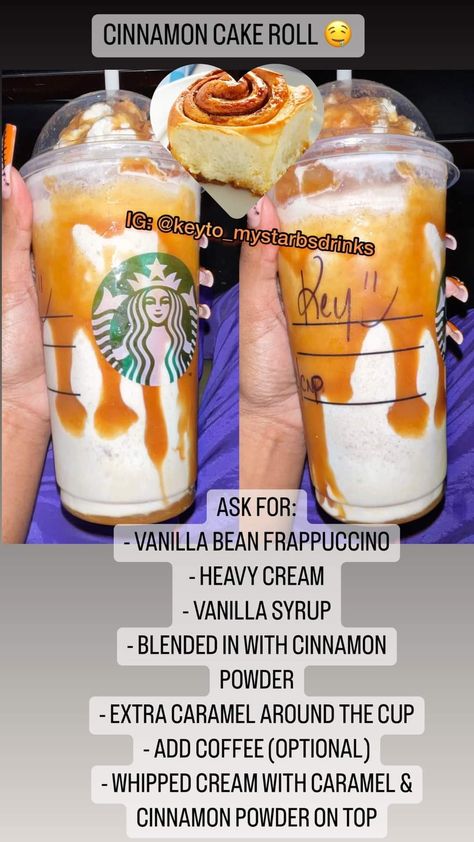 Starbucks Copycat Recipes Drinks, Vanilla Bean Frappuccino, Starbucks Drink Menu, Starbucks Secret Menu Recipes, Fun Drink Recipe, Cold Starbucks Drinks, Secret Starbucks Recipes, Starbucks Drinks Diy, Iced Starbucks Drinks