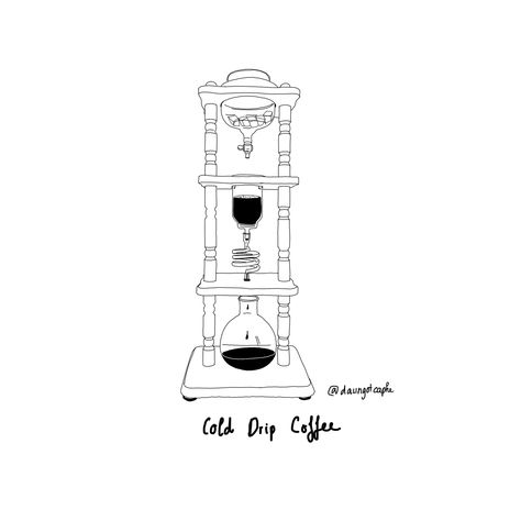 Coffee Maker Illustration, Cold Drip, Coffee Illustration, Illustration Painting, Drip Coffee, Cold Brew, Drip Coffee Maker, Visual Communication, Coffee Brewing