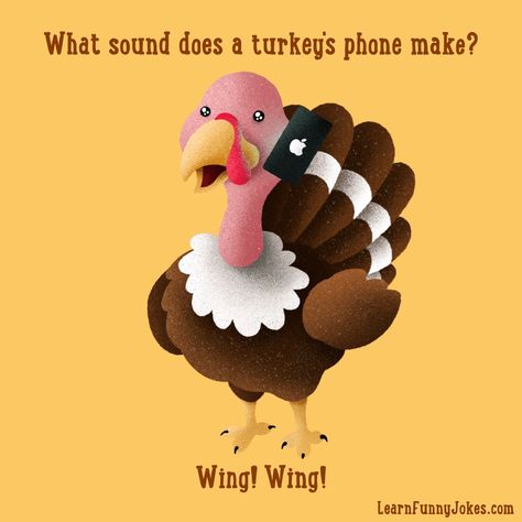 What sound does a turkey's phone make? Wing! Wing! ❓Android or iPhone? #thanksgivngjokes #turkeydrawing #birdjokes #cute #kawaii #illustration #funnycomics #funnycomic #funnydrawing #lol #cartoon #dailycomic #cartoonart #dadjoke #kidjokes #cutecomics #draw #pun #drawingforfun #punstagram #instaart #funny #phonedrawing Kid Friendly Jokes, Funny Halloween Jokes, Wing Wing, Jokes Kids, Thanksgiving Jokes, Holiday Jokes, Funny Corny Jokes, Lunchbox Jokes, Halloween Jokes