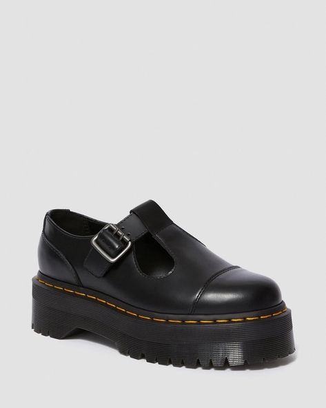 Dr. Martens Bethan Smooth Leather Platform Mary Jane Shoes Bar Shoes, Mary Jane Shoes Black, Leather Platform Shoes, Mary Jane Platform Shoes, Zapatos Mary Jane, Dr Shoes, Black Platform Shoes, Platform Mary Janes, Casual Styles