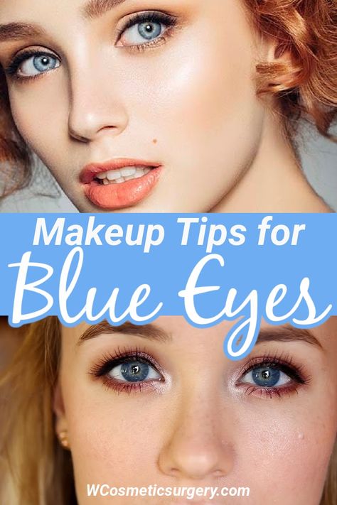 Natural Eye Makeup Ideas for Blue Eyes - W Cosmetic Surgery Makeup Looks Blue Eyes, Makeup Tips For Blue Eyes, Makeup Ideas For Blue Eyes, Natural Eyeshadow Looks, Rare Eye Colors, Rare Eyes, Fair Skin Makeup, Blue Eye Color, Dark Blue Eyes