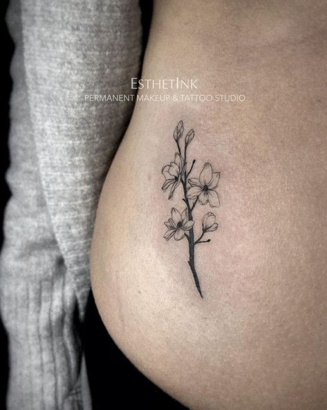 Magnolia Tattoo Studio Small Magnolia Tattoo, Magnolia Tattoo Simple, Magnolia Tree Tattoo, Blooming Tattoo, Magnolia Tattoos, Tiny Tattoo Placement, Tailgate Ideas, Magnolia Tattoo, Floral Tattoos