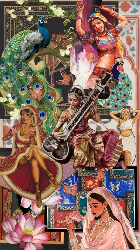 indian art #indianculture #art #shuffles #india #womenofindia #retroindia #vintageindia #wallpaperindia #retroindiawallpaper Incredible India Collage Making, Indian Inspired Wallpaper, India Aesthetic Wallpaper, Indian Asthetics Wallpaper, Coursework Art, Indian Collage, Incredible India Posters, Indian Graphic Design, Indian Aesthetic Wallpaper