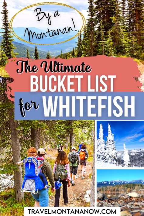 The Ultimate Bucket List for Whitefish, Montana: By a Montanan! Photos of some of the best things to do in Whitefish in both summer and winter. Whitefish Montana Fall, Things To Do In Whitefish Montana, Whitefish Montana Restaurants, White Fish Montana, Whitefish Montana Summer, Whitefish Montana Winter, Montana With Kids, Montana Bucket List, Vacation Montana