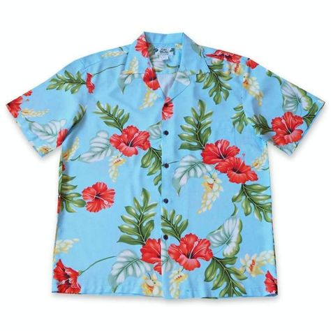 Hawaiian Dresses, Aloha Dress, Aloha Print, Hawaii Usa, Rayon Shirt, Blue Hawaiian, Island Style, Hawaiian Style, Made Clothing