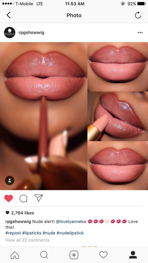 Ombre Lip Combos, Natural Lip Color For Dark Skin, Ombre Lips Black Women, Lip Ideas, Ombre Lips Tutorial, Tips For Black Women, Ombré Lips, Nude Lip Makeup, Make Up Diy