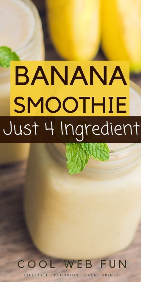 Healthy Banana Smoothie, Banana Smoothie Recipe Healthy, Healthy Banana Recipes, Smoothie Easy, Smoothie Recipes With Yogurt, Smoothie Recipes For Kids, Banana Drinks, Best Smoothie, Banana Smoothie Recipe