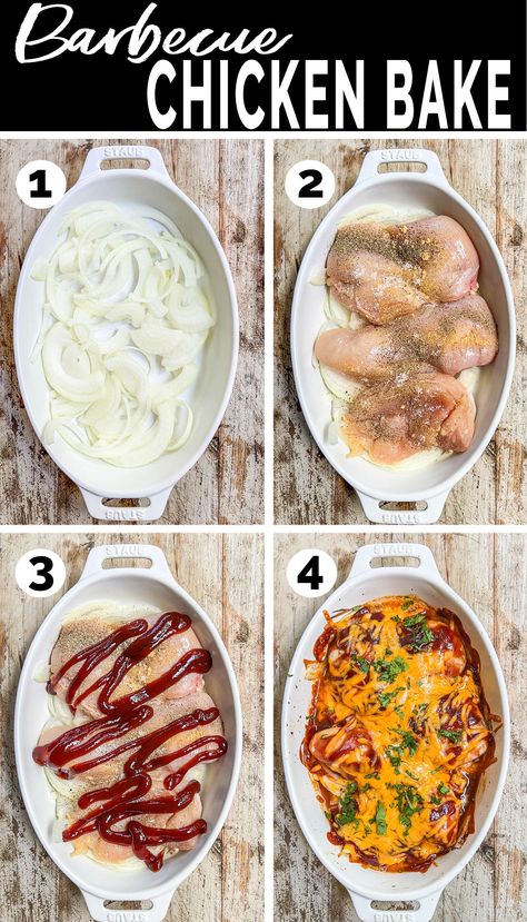 BBQ Chicken Bake Oven Baked Bbq Chicken Breast, Bbq Chicken Bake, Leftover Bbq Chicken, Bbq Baked Chicken Breast, Bbq Baked Chicken, Baked Bbq Chicken Recipes, Bbq Chicken Breast Recipe, Oven Bbq Chicken, Chicken Breast Oven Recipes