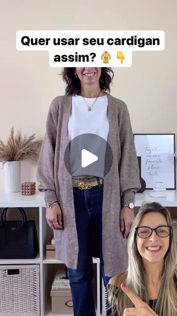 Paula Nicoleti on Instagram: "Quer usar o seu Cardigan de uma forma diferente?🤔 Faça faça conforme o vídeo e você vai transformar o seu cardigan comprido e um casaquinho muito estiloso!!!🧥  gostou da dica, segue meu perfil ♥️comenta compartilhe já salva também !!! … … … Créditos @acervodasdicass #dica #dicas #dicasdecasaejardim #trabalhosmanuais #cardigan#roupasfemininas #casacofeminino #roupas #saopaulo #brasil #mundo #usa" Dress Up, On Instagram