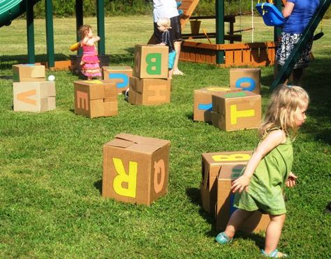 Alphabet Birthday Parties, Abc Birthday Parties, Super Why Birthday, Alphabet Party, 21 Bday, Alphabet Birthday, Abc Party, Letter Blocks, Birthday Party Games For Kids