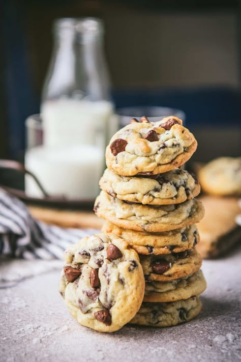 Soft and chewy with a hint of flaky sea salt to balance the sweetness, these easy salted chocolate chip cookies are the perfect dessert! Best of all, there's no need to chill the dough, so you can enjoy thick, warm, homemade chocolate chip cookies in less than 45 minutes. Salt Cookies Recipe, Sea Salt Chocolate Chip Cookies, Salted Chocolate Chip Cookies, Sea Salt Chocolate, Homemade Chocolate Chip Cookies, Chewy Chocolate Chip Cookies, Salted Chocolate, Homemade Chocolate, Perfect Desserts