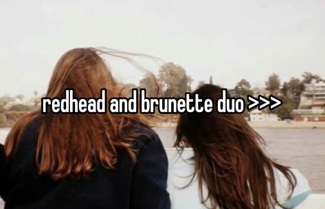 Red Head And Brunette Friends Cartoon, Ginger And Brunette Duo Cartoon, Redhead And Brunette Duo, Brunette And Red Head Best Friends, Redhead And Brunette Friends Aesthetic, Red Head And Brunette Couple, Red Head And Brunette Friends, Ginger And Brunette Friends Aesthetic, Dark Curls