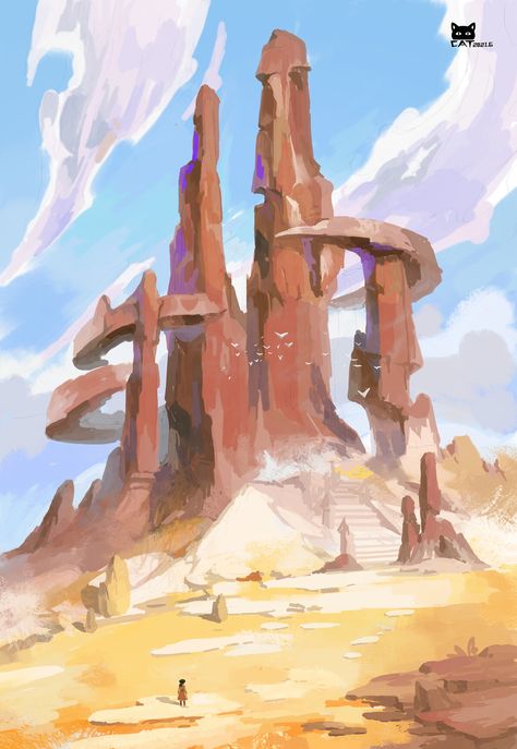 Hot Springs Concept Art, Desert Environment Concept Art, Environment Concept Art Landscape, Concept Art Desert, Desert Fantasy Art, Fantasy Landscape Concept Art, Wasteland Desert, Desert Concept Art, Quartz Background