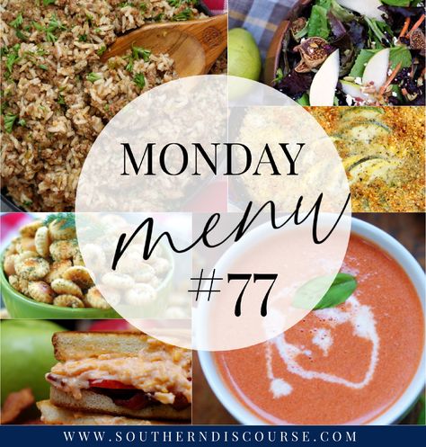 Monday Menu #77 - southern discourse Steak Caprese, German Treats, Chicken Quiche, Weekly Menu Ideas, Thanksgiving Mains, Fish Batter, Fish Batter Recipe, Flavored Butter Recipes, Apps Ideas