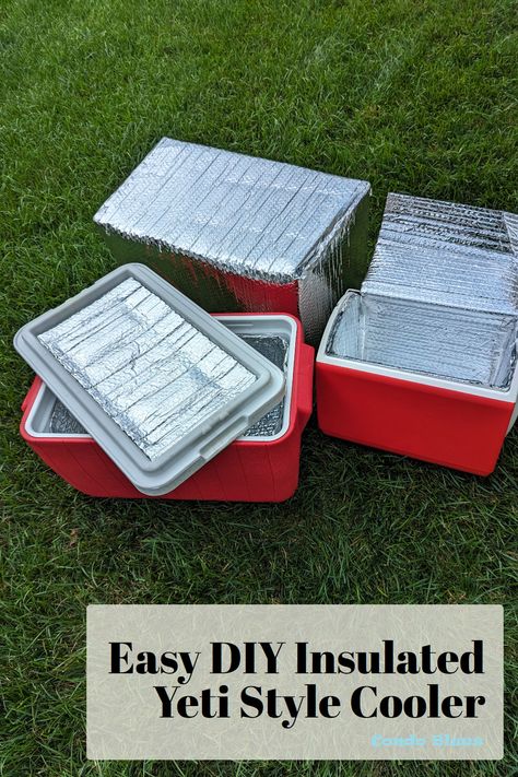 How to make an insulated liner and cover for a cheap plastic cooler to make it cold like a Yeti style cooler How To Insulate A Cooler, Ice Cooler Hacks, How To Keep A Cooler Cold For Days, Cooler Storage Ideas, Cooler Organization, Cheap Cooler, Cooler Hacks, Expanding Foam Insulation, Homemade Cooler