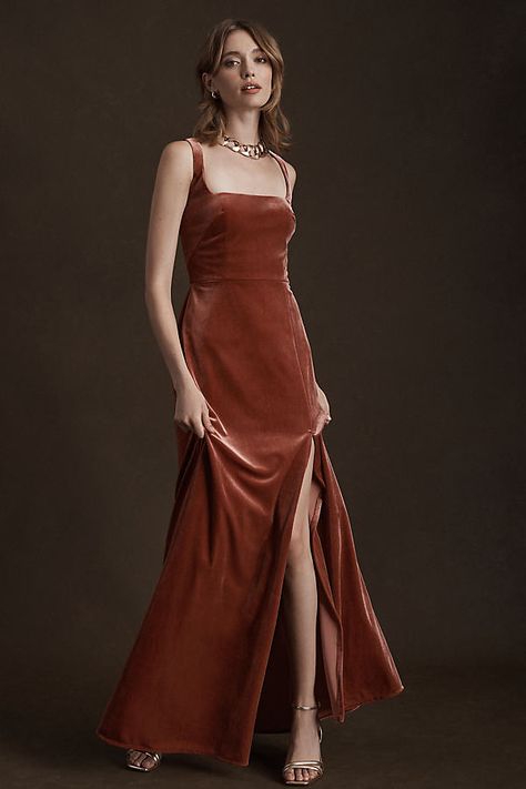 Dress Formal Wedding Guest, Formal Wedding Guests, Velvet Bridesmaid Dresses, Velvet Maxi Dress, Velvet Maxi, Jenny Yoo, English Rose, Stretch Velvet, Dress Formal