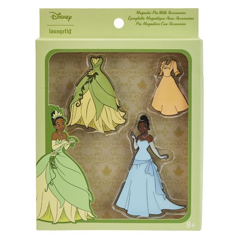 PRICES MAY VARY. Loungefly Disney Tiana: Paper Doll - Magnetic Pin Set Check out other Loungefly product on Amazon! Disney Tiana, 19th Bday, Enchanted Dress, Tiana Dress, Disney Paper Dolls, Princesa Tiana, Dress Paper, Disney Merch, Evening Star