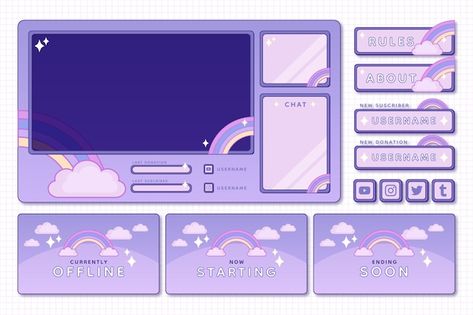 Vtuber Stream Overlay, Twitch Graphics, Flash Card Template, Twitch Streaming Setup, Digital Decorations, Cute Slides, Powerpoint Tutorial, Streamer Dr, Twitch Panels