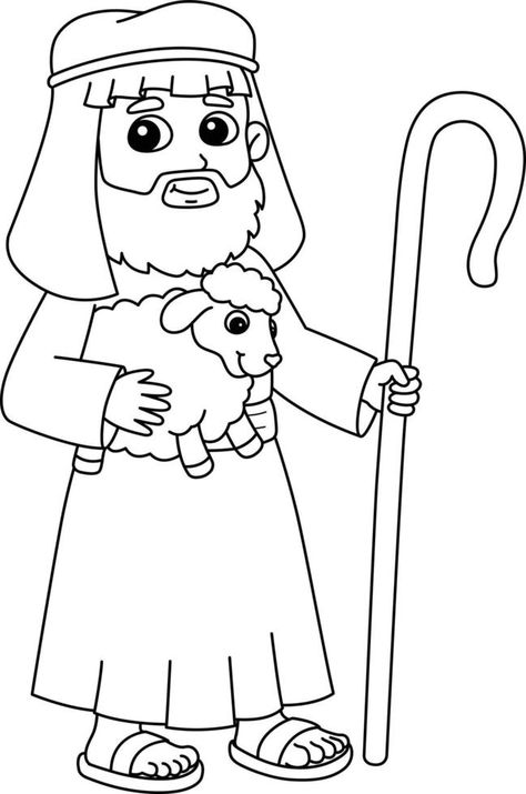 The Lord Is My Shepherd Coloring Page, The Good Shepherd Craft, Good Shepherd Coloring Page, Jesus Is My Shepherd, Shepherd Craft, Shepherd Coloring Page, Sheep Template, Shepherd Drawing, Kids Colouring Printables