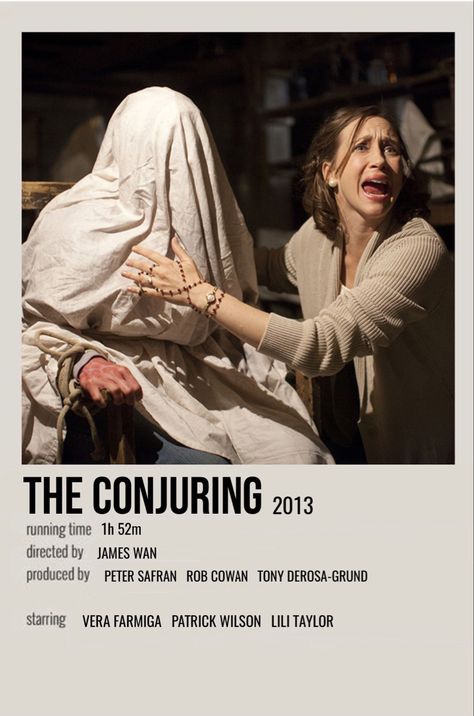 minimal polaroid movie poster for the conjuring Conjuring Film, Ed E Lorraine Warren, Indie Movie Posters, Film Polaroid, Lorraine Warren, Movie Collage, Polaroid Posters, Iconic Movie Posters, Movie Card