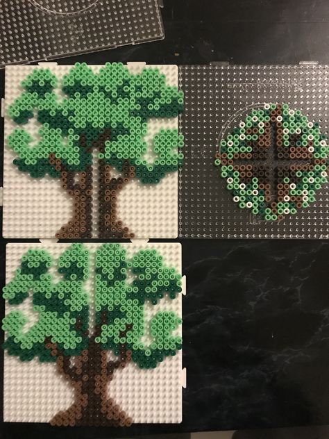 Perler Perler Beads Useful Ideas, 3d Perler Bead Plants, Perler Bead Tree Pattern, Cool Perler Bead Ideas 3d, Hama Bead Crafts, Perler Bead Plant Pattern, Perler Bead Patterns Plants, 3d Perler Bead Template, Pearler Bead Design 3d