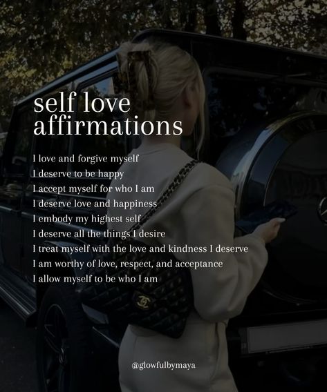 self love affirmations • affirmations for self love to embrace the journey to your highest self #selfcare #selfacceptance #abundance #lawofassumption #healingfromwithin #softlife #mindsetshifts #highestvibration #highestself • glowfulbymaya Positive Self Love Affirmation Quotes, Finding Love Affirmations, Self Respect Affirmations, Self Love Affirmation Quotes, Love Affirmation, Improve Self Confidence, Highest Self, Self Love Club, Love Club