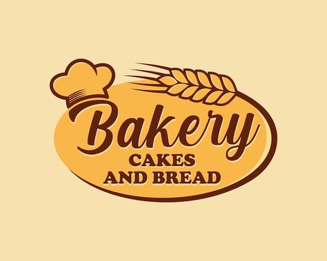 Vector bakery bread and cakes design log... | Premium Vector #Freepik #vector #bread-background #baker-logo #bakery-logo #bakery-background Pastry Logo Ideas, Logo Bakery Design, Bakers Logo, Bread Background, Bakery Background, Bread And Pastry, Pastry Logo, Logo Bakery, Baker Logo