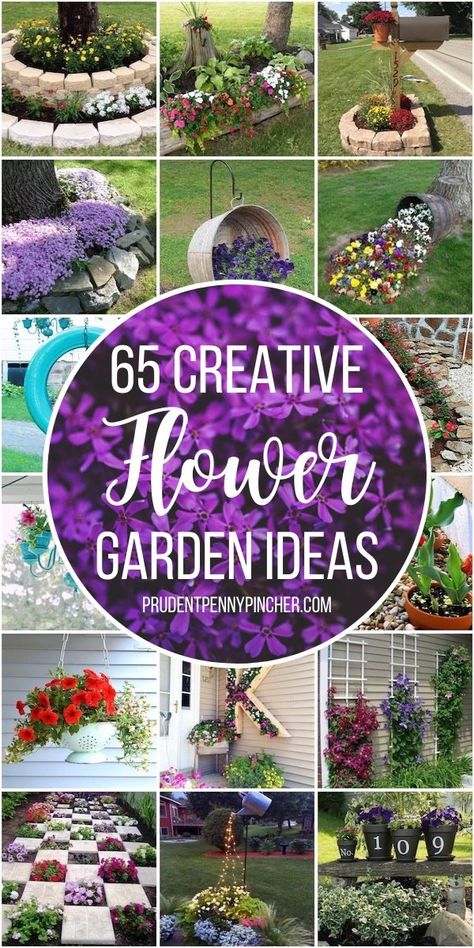 Redesign your outdoor space into a beautiful flower garden this spring with these DIY flower garden ideas. From container flower gardens to flower landscaping ideas, there are plenty of creative garden design ideas to choose from. There are DIY garden ideas for the front yard, patio, backyard and more. Diy Flower Garden Ideas, Diy Flower Garden, Garden Front Of House, Flower Garden Ideas, Fleurs Diy, Backyard Flowers, Flower Garden Design, Ideas Backyard, Outdoor Flowers