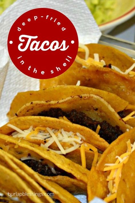 Fried Tacos Recipe, Deep Fried Tacos, Mexican Easy, Taco Shell Recipe, Taco Recipes Ground Beef, Beef Birria Recipe, Fried Tacos, Tostada Recipes, Taco Shells